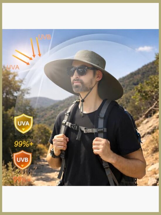 Water Repellent Polyester Sun Hat with Wide Brim for Outdoor Activities main image 4